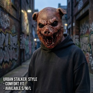 Masque <span class=keywords><strong>de</strong></span> tête <span class=keywords><strong>de</strong></span> cochon sanglant effrayant en latex naturel, accessoire <span class=keywords><strong>de</strong></span> costume d'<span class=keywords><strong>horreur</strong></span> animal monstre pour adulte, thème Noël, cosplay, halloween - Product Image 5