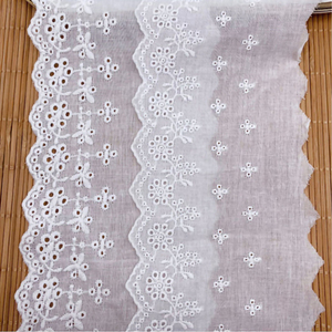 Toptan yüksek kaliteli işlemeli sınır düzeltir T/c dantel Trim 10cm geniş lüks beyaz işlemeli pamuklu dantel süs - Product Image 2