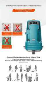 Hand Push Industrial Floor Scrubber Machine Commercial <b>Battery</b> <b>Operated</b> 560mm Cleaning Width 85L Sewage Tank 24V*100AH <b>Battery</b> - Product Image 2