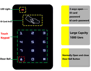 Sistema <span class=keywords><strong>di</strong></span> Controllo Accessi con Lettore RFID a Prossimità 125KHz, Tastiera Touch Screen, Sistema <span class=keywords><strong>di</strong></span> Sicurezza Autonomo per Ingresso - Product Image 2