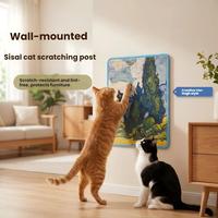 Grattoir à chat en sisal naturel personnalisé en gros, 4 niveaux, à fixer au mur, design minimaliste écologique pour la protection du canapé