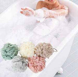 Esponjas exfoliantes suaves para el cuerpo, bolas de baño, esponjas de lufa, cepillos de limpieza de nailon, esponjas de ducha, cepillos exfoliantes para el baño, bolas de esponja suaves para el baño - Product Image 4