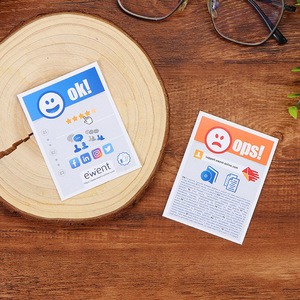Tarjetas de presentación personalizadas, papel estucado, papel offset, tamaño 16mo, para entrega de comida, servicio posventa, valoración y compartir. - Product Image 1