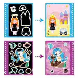 4-6 Kids Birthday Toys Fun <b>Magic</b> Activities Supplies Rainbow Paper Scratch Art Crafts Girls Gifts - Product Image 2