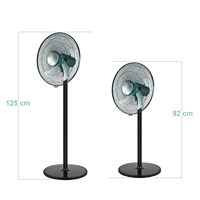 Ventilateur sur pied/de table électrique mécanique de 16 pouces avec refroidissement par air, hauteur réglable, en plastique, pour usage domestique et hôtelier