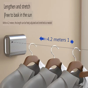 4.2m Retractable Wall-Mounted Stainless Steel Clothesline Foldable ABS Plastic Metal Hangers for Dry Clothes Kitchen Balcony - Product Image 4