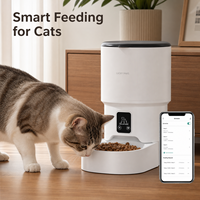 Distributeur automatique intelligent pour animaux de compagnie avec application Wi-Fi, écologique, ultra-silencieux, moderne, robuste, distributeur de nourriture pour chats 7L 4L en plastique, alimentation programmée