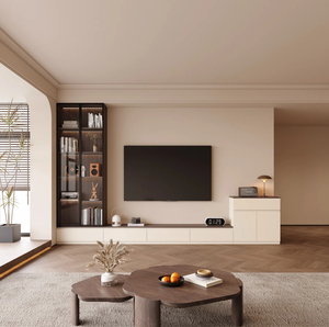 ตู้วางทีวีติดผนังทันสมัยระดับไฮเอนด์สีขาว/น้ำตาล/ดำสำหรับเฟอร์นิเจอร์ในบ้าน - Product Image 1