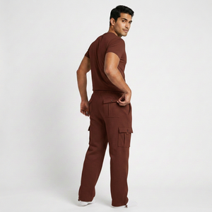 KIJM10 hommes grande taille entraînement Joggers personnalisé doux 4 poches plat tricoté GYM course décontracté mi respirant Cargo - Product Image 3