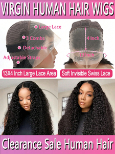 Peluca frontal de encaje rizado 4x4 13x4 con densidad del 220%, peluca frontal de encaje rizado transparente, pelucas de cabello humano rizado Jerry. - Product Image 2