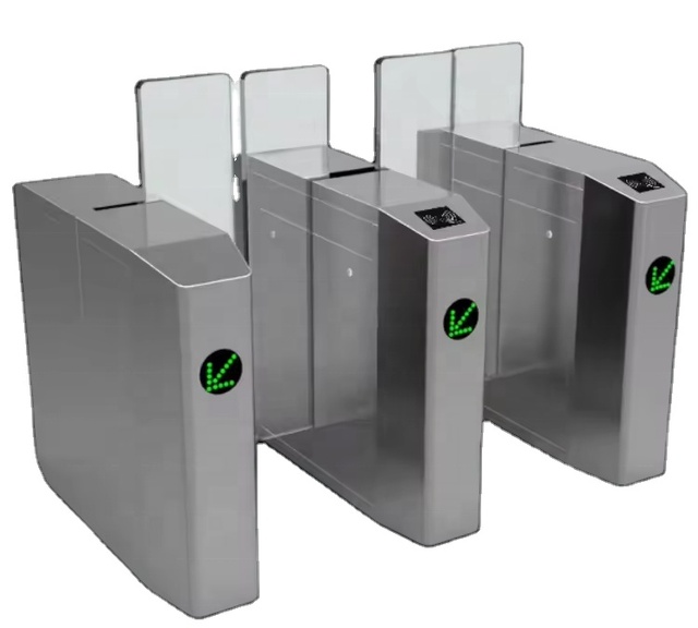 High Security Full Height Optical Access Control Sliding Turnstile with Barcode Scanner Sliding Barrier Gate