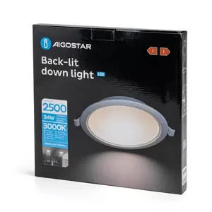 Downlight empotrable LED de 24W, luminosidad, eficiencia energética y diseño moderno; ideal para iluminación ambiental y espacios. - Product Image 3