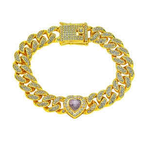 Nueva Innovación en Joyería: Pulsera de Cadena Cubana con Corazón, Estilo Hiphop para Hombre, Venta al Por Mayor - Product Image 6