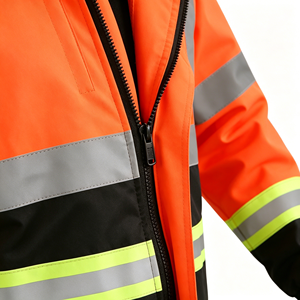Hi Vis Custom <b>Construction</b> Workwear Reflective Safety <b>Work</b> <b>Jacket</b> Winter Waterproof Worker Security Clothing Coat - Product Image 5