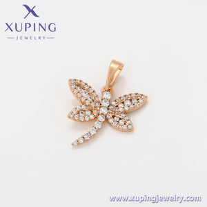 X000010832 Xuping Perhiasan Desain Klasik Seri Hewan Capung Penuh Berlian Zirkon 18K Liontin Warna Emas - Product Image 6