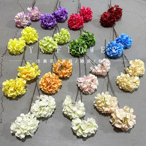 Bouquet d'hortensias artificiels Yixuan, fleurs en soie réalistes, décoration de mariage, arrangement floral - Product Image 2