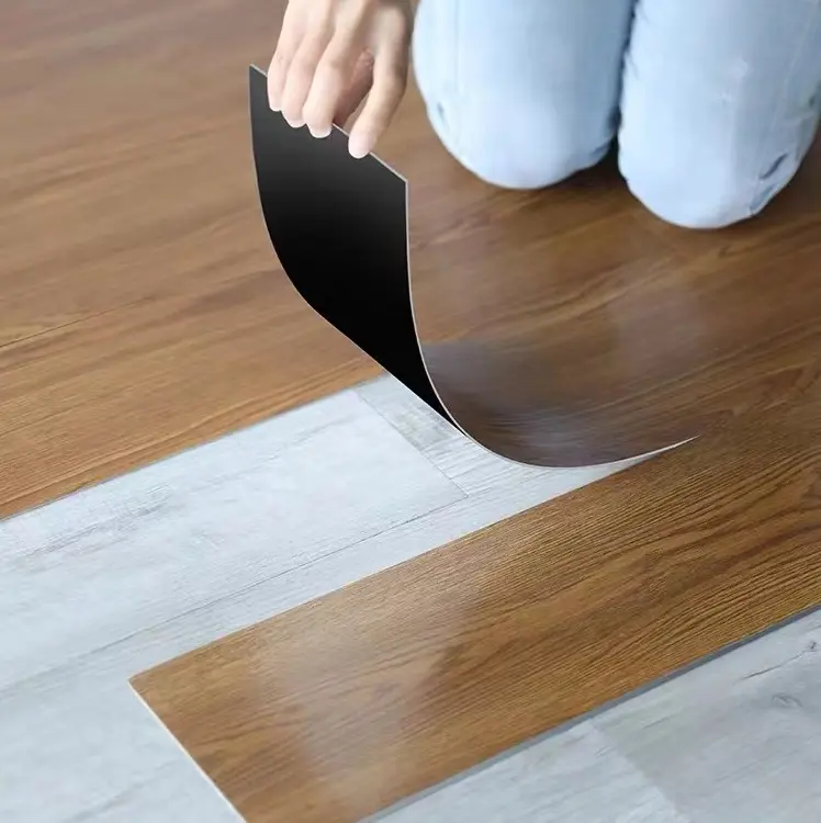 Hot sale Wood color Eco-friendly 1.5mm 2mm Glue Down/peel sticker Living tiles Dry Back lvt floor Plastic vinyl floor
