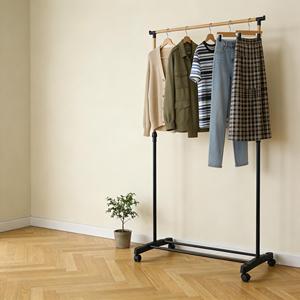 Séchoir à linge rétractable en métal à poteau unique, support à vêtements portable sur roulettes, séchoir autoportant avec rotation à 360° °   Roues - Product Image 4