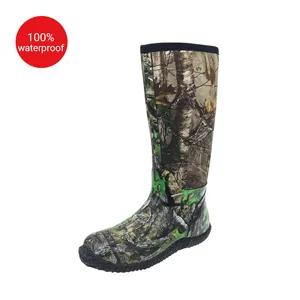 Men Working Hunting Boots Outdoor Waterproof Neoprene And Rubber Camouflage Hunting Shoes Boots For Men