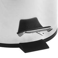 HANGSHAU Poubelle à pédale en acier inoxydable de style moderne Poubelle avec seau intérieur noir Poubelle en acier Poubelle en acier