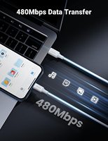 Kabel USB C ke iOS UGREEN US171 3FT Bersertifikasi MFi, Pengisian Cepat PD, Kabel Data USB 8 pin TPE untuk iPhone 14 13 12