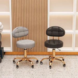 Silla de Salón Dorada de Alta Calidad con Ruedas, Silla Multifuncional de Belleza y Peluquería para Spa y Salón de Belleza - Product Image 4