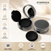 En stock – Boîtier compact OEM personnalisé 13G pour poudre de maquillage, fond de teint et blush, avec miroir, houppette et insert rechargeable