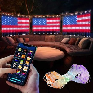 Intelligente Programmierbare IP-geschützte Outdoor-Lichtvorhänge RGB Magische Farbe DIY Text Benutzerdefiniertes Muster ABS-Linie LED - Product Image 5