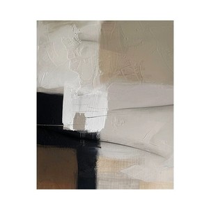 Hand Painted Oil <b>Painting</b> Abstract Minimalist Wall Art Rectangle Metal <b>Frame</b> Wabi Sabi Style Entryway Living Room Decor - Product Image 5
