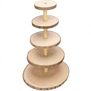 Support à gâteau en bois écologique, présentoir à dessert, forme personnalisée, style rustique, pour la maison, la boulangerie, les mariages, les fêtes, passe au lave-vaisselle - Product Image 6