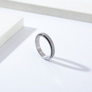 Instagram-worthy pearl sand <b>titanium</b> steel rotating <b>ring</b>, unisex, simple and elegant, suitable for weddings and proposals, whole - Product Image 5