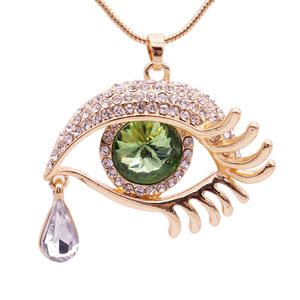 סיטונאי תכשיטים משובח של נשים עטיפה צבעוניות קריסטל עיניים שרשת תליון וינטג 'שרשרת תליון וינטג' - Product Image 1