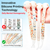 Attache-tétine en silicone anti-chute lavable avec sangle imprimée pour nouveau-né et nourrisson, chaîne porte-tétine pour enfants
