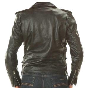 Chaqueta de invierno informal de alta resistencia para mujer, estilo de motorista negro asimétrico con piel de vaca, piel de oveja bronceada, cuero genuino teñido procesado - Product Image 3