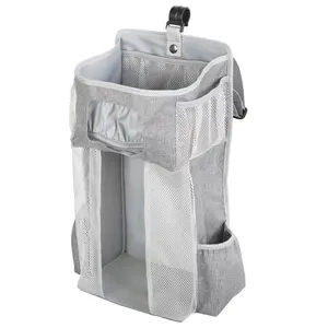 Latest New Gery Oxford Cloth PP Board Baby Hanging Bedside Organizer With Mesh Bag
