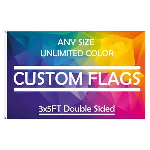 Huiyi 3X5Ft Promotional Print Custom Flag 100% Polyester Customized Suppliers Christmas Canvas Banner Flags