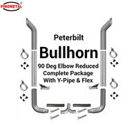 Kit d'échappement Bull Horn Stacks Long Drop Elbow, ensemble complet de 6/7/8 pouces, remplacement pour camions classiques Peterbilt