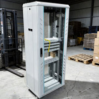 Armoire de serveur en acier laminé à froid noir 42U 19 pouces, protection IP20, charge statique 1000 kg, armoire réseau pour centre de données en stock