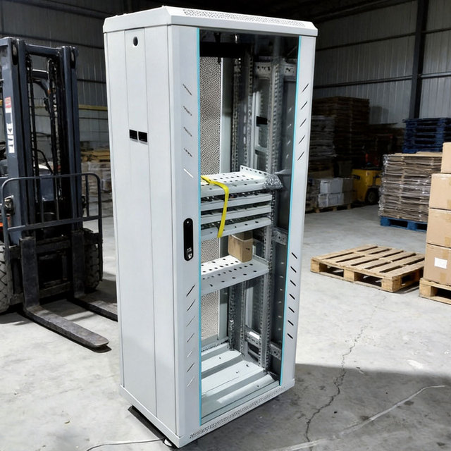 Black 42U 19 Inch Cold-rolled Steel Server Rack IP20 Protection Static Load 1000kg Floor Standing Data Center Network Cabinet