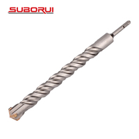 SUBORUI Mèche à Percussion SDS Plus en Carbure de Tungstène à Pointe en Croix YG8C 350 mm pour Perçage Rotatif Électrique dans la Maçonnerie, la Pierre, le Marbre et le Béton