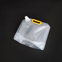 Conteneur de transport d'eau grande capacité 5L, poche souple portable pour liquides avec bec verseur, sac d'eau potable pliable en plastique pour extérieur