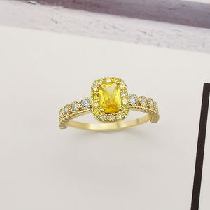 Nişan düğün Promis yüzük taş yüzük 14K sarı altın zirkon Surround özel yüzükler takı kadınlar - Product Image 5