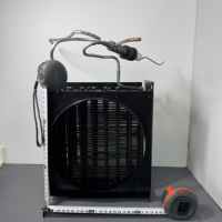 Échangeur de chaleur en cuivre sur mesure avec capot de ventilateur rond, unité de condenseur à revêtement en poudre noire pour pompe à chaleur et congélateur