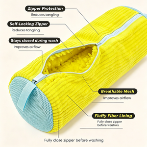 Wholesale Durable Shoe <b>Laundry</b> Washing Bag Anti‑Deformation Chenille Shoe Cleaner Bag For Washer Machine For All Kinds Of Shoes - Product Image 5