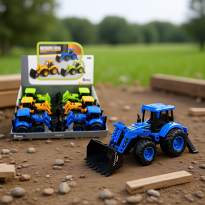 Juego de 6 Tractores de Metal de la Serie Engineering, 21 cm de Largo, para Niños, Juego de Construcción - Product Image 3