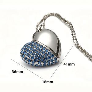 Memoria USB de Cristal con Forma de Corazón 3D de Lujo, Pendrive con Pedrería Brillante, Logotipo Personalizado, Regalo Romántico, Joyería, Memoria USB - Product Image 4