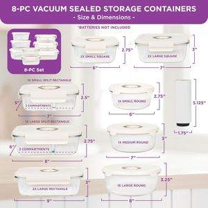 <b>Vacuum</b> Heatable Food Storage Containers Set 8 Glass Containers Electronic Pump <b>Portable</b> Large Capacity Modern Kitchen Camping - Product Image 4