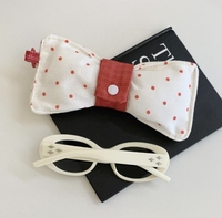 Brillenaufbewahrungstasche im Bows-Button-Stil – tragbare Brillentasche – Sonnenbrillentasche – druckfeste Reise-Brillenaufbewahrungstasche