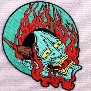 Toppe Ricamate 3D Hannya <span class=keywords><strong>Oni</strong></span> Samurai con Motivo Creativo Anime Giapponese per Cappelli e Abbigliamento, Personalizzabili, Termoadesive e da Cucire - Product Image 2