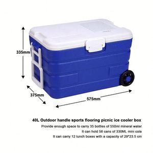 Glacière isotherme 40L en PU avec logo personnalisé et roues, grande capacité, pour l'extérieur - Product Image 2